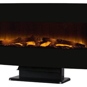 Coraline 48" Curved Front Wall Mount Electric Fireplace with Black Glass