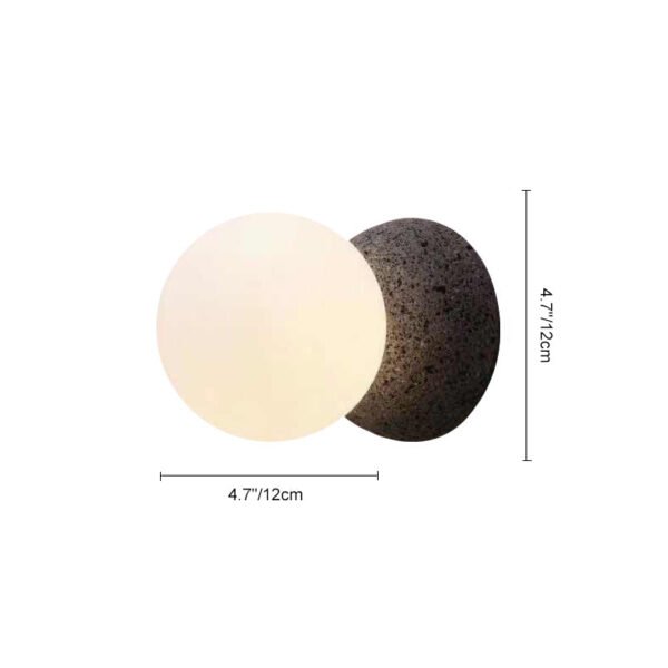 Natural Stone Wall Light with Single Opal Glass - Image 7
