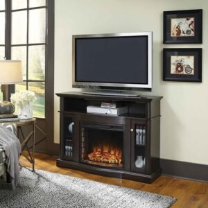 Blanca 48" Media Electric Fireplace in Rustic Brown Finish
