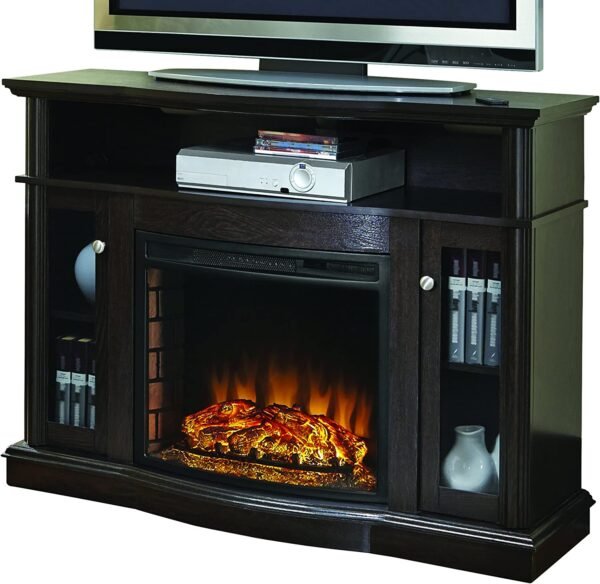 Blanca 48" Media Electric Fireplace in Rustic Brown Finish - Image 2