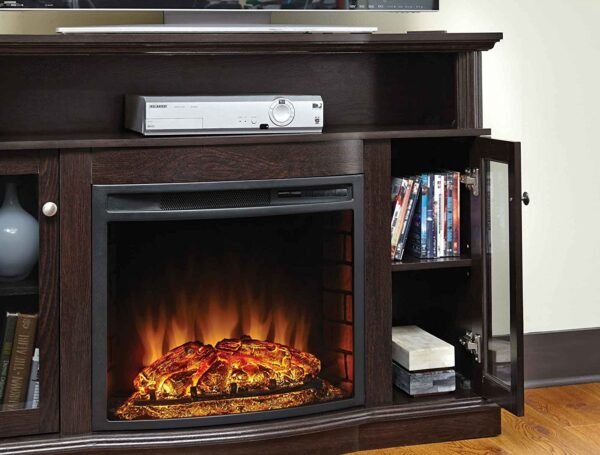 Blanca 48" Media Electric Fireplace in Rustic Brown Finish - Image 6