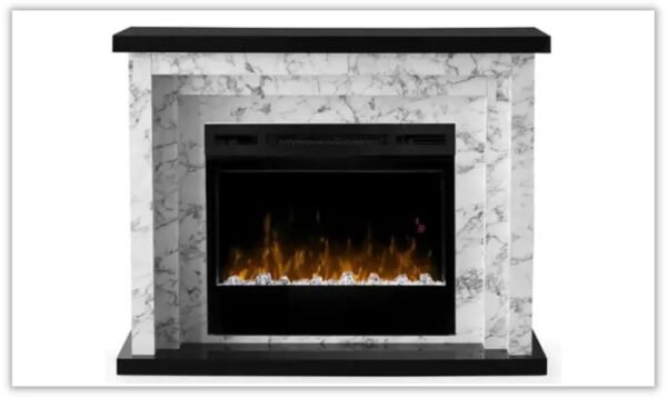 Carrara Fireplace Mantle with Logs Insert - Image 2