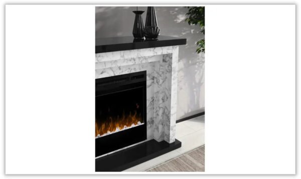 Carrara Fireplace Mantle with Logs Insert - Image 3