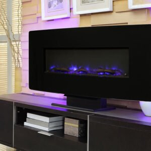 Brayden 36" Curved Black Wall Mount Electric Fireplace