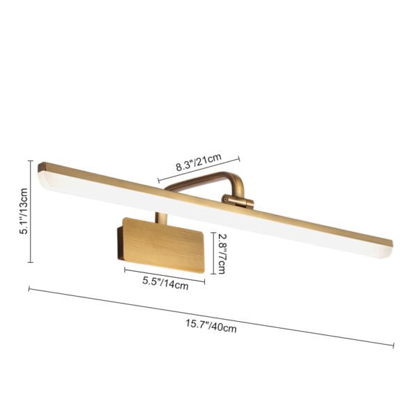 Armed LED Bathroom Vanity Bar Light Wall Sconce in Satin Gold - Image 10