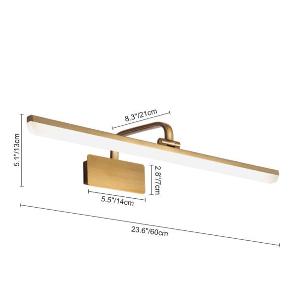 Armed LED Bathroom Vanity Bar Light Wall Sconce in Satin Gold - Image 11