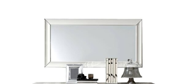 ESF Italia Dama Bianca Rectangle Buffet Mirror with White Wood Frame - Image 2