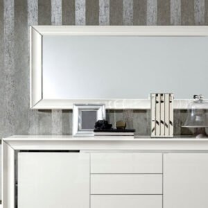 ESF Italia Dama Bianca Rectangle Buffet Mirror with White Wood Frame