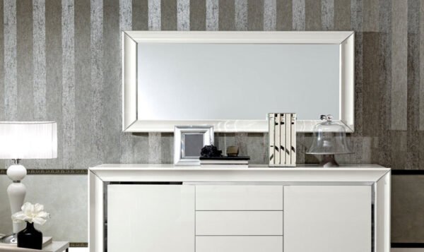 ESF Italia Dama Bianca Rectangle Buffet Mirror with White Wood Frame