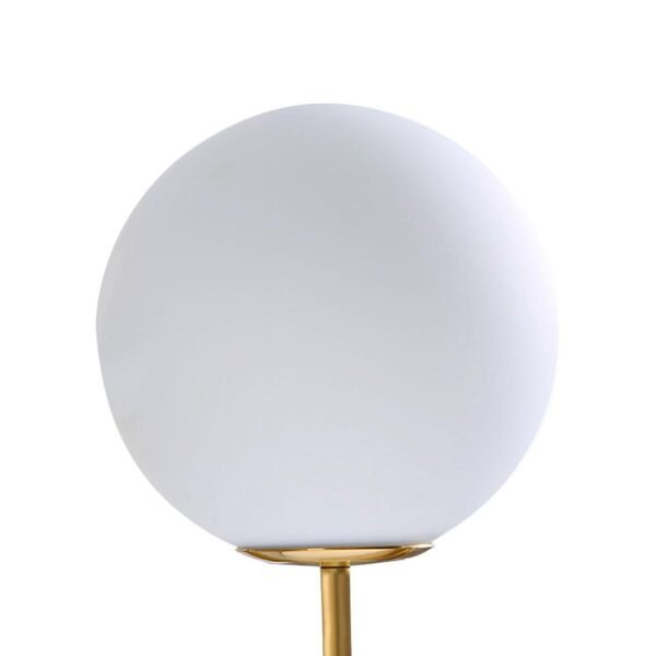 Antique Brass Blown Opal Glass Globe Wall Light Fixture - Image 9
