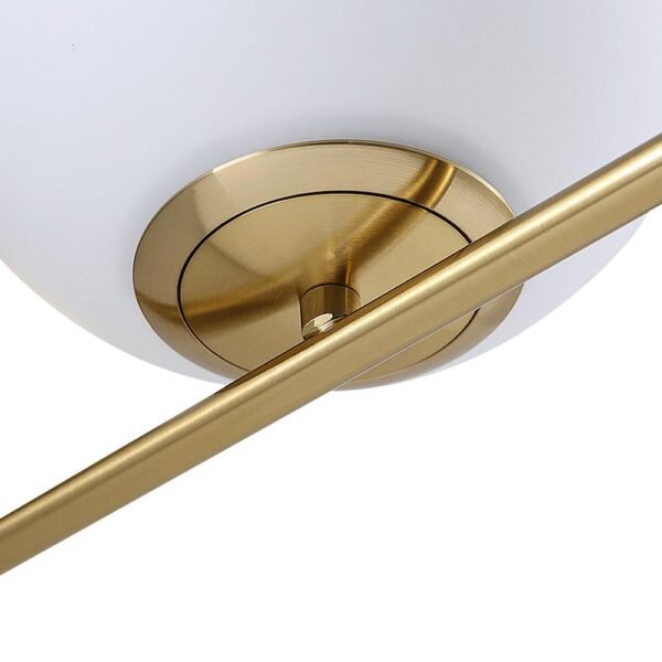 Antique Brass Blown Opal Glass Globe Wall Light Fixture - Image 8