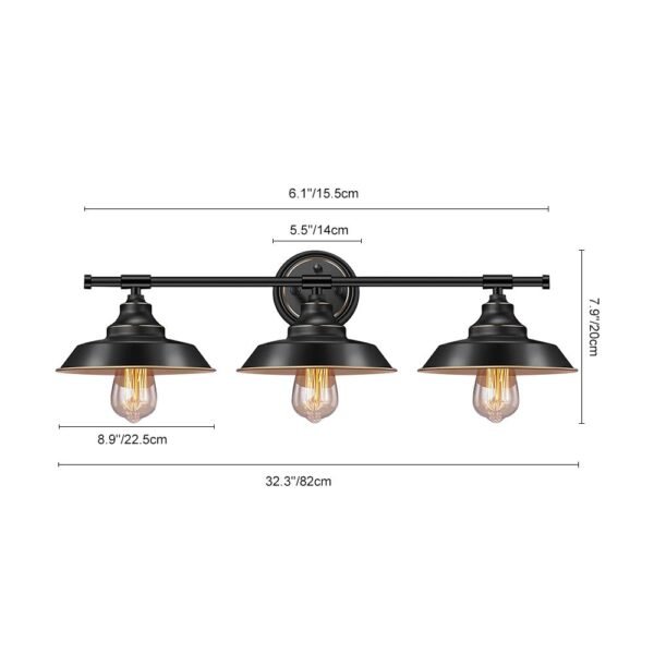 Farmhouse Vintage Rustic Style 3-Light Black Wall Light Fixture - Image 8