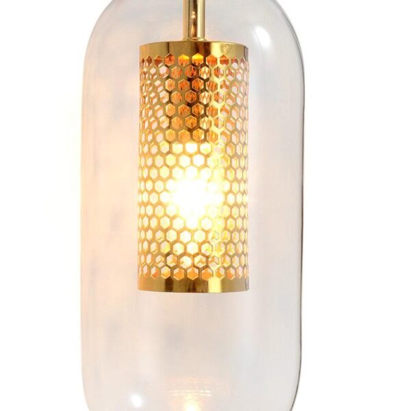 Mid-Century Modern 1-Light Glass Cylinder Wall Light Fixture - Image 6