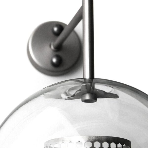 Mid-Century Modern 1-Light Gold/Silver Glass Globe Wall Sconce - Image 5