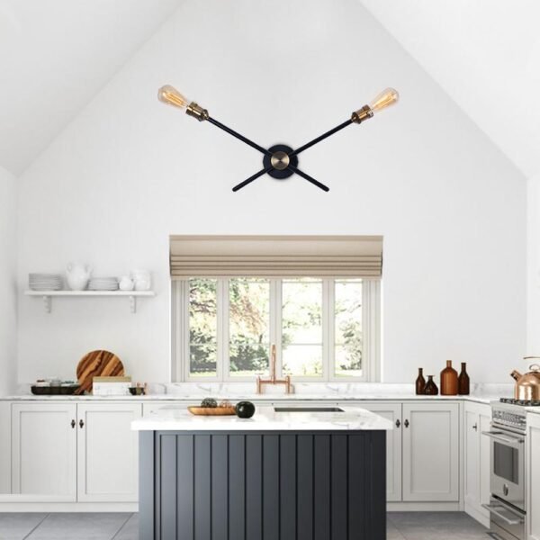 Modern House 2/3 Lights Black Linear Wall Sconce Light - Image 3