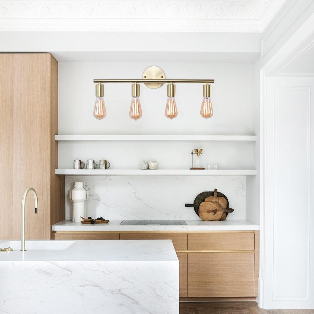 Retro Chic 4-Light Dimmable Gold Armed Wall Sconce Lighting - Image 2