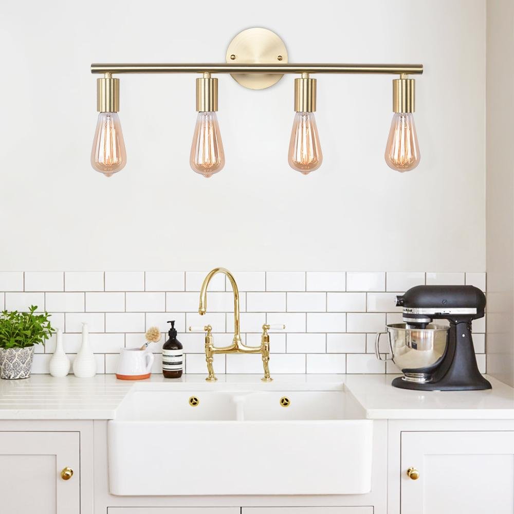 Retro Chic 4-Light Dimmable Gold Armed Wall Sconce Lighting