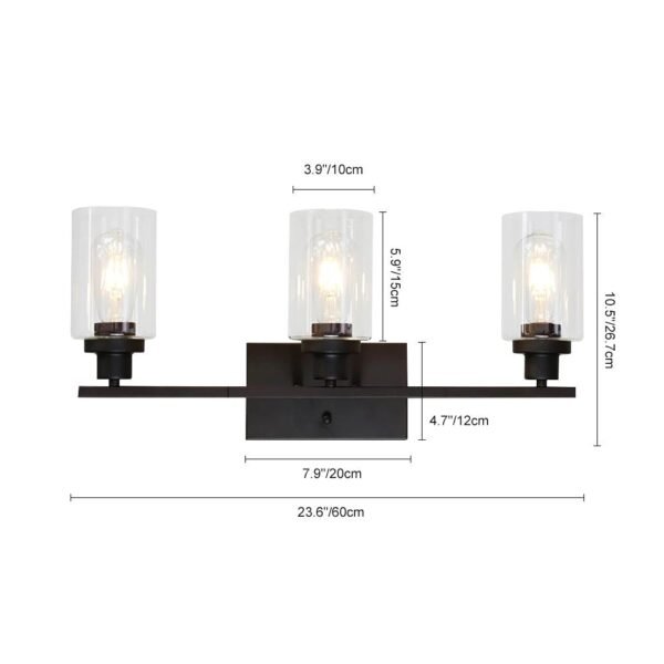 2/3 Light Clear Glass Wall Light Fixture - Image 12