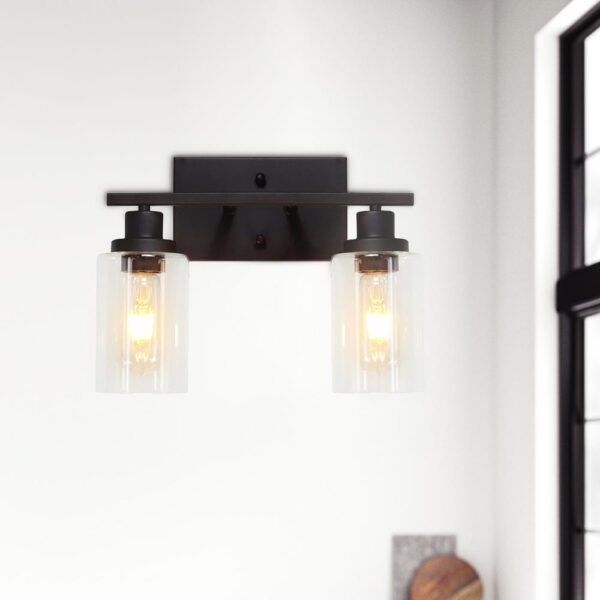 2/3 Light Clear Glass Wall Light Fixture - Image 6