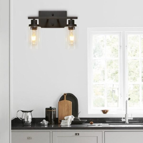 2/3 Light Clear Glass Wall Light Fixture - Image 4