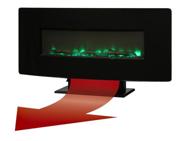 Brayden 36" Curved Black Wall Mount Electric Fireplace - Image 3