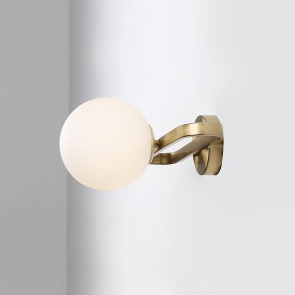 1-Light Modern Glass Bowl Brass Wall Sconce - Image 7