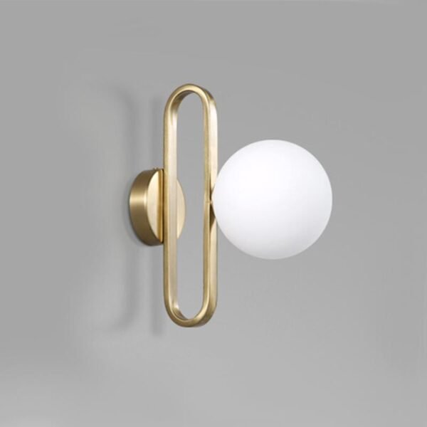1-Light Modern Glass Bowl Brass Wall Sconce - Image 6
