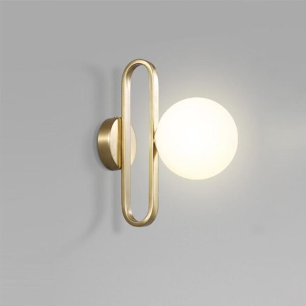 1-Light Modern Glass Bowl Brass Wall Sconce - Image 5