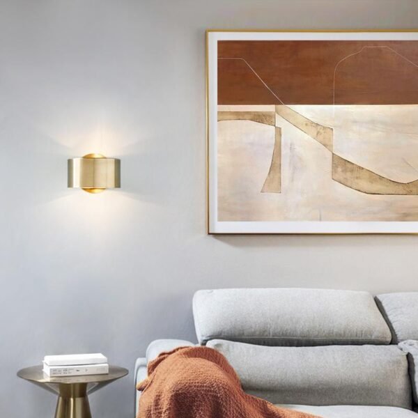 Mid Century One Light Wall Sconce in Brushed Brass Finish - Image 7