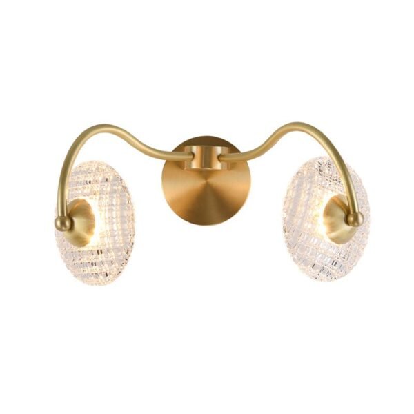1/2 Light Curving Brass Wall Sconce - Image 12
