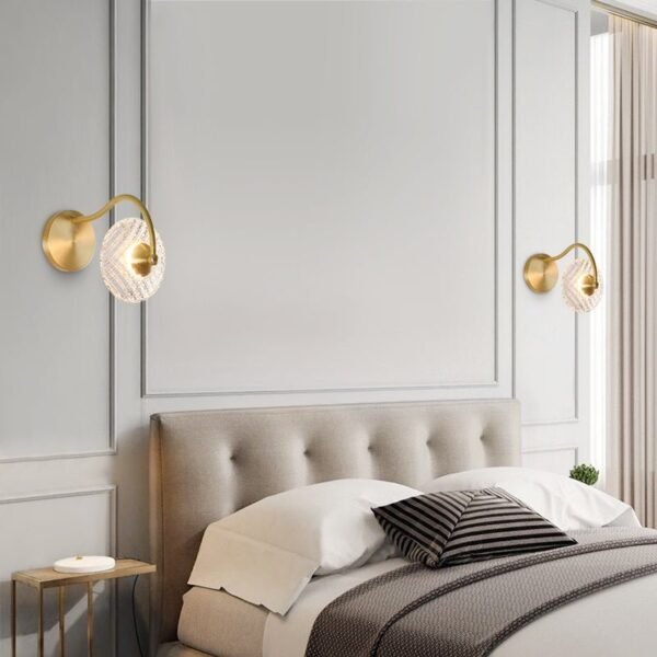 1/2 Light Curving Brass Wall Sconce - Image 3