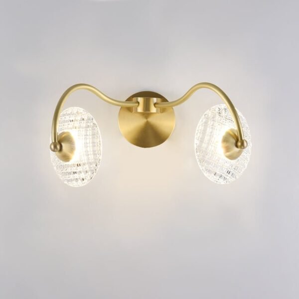 1/2 Light Curving Brass Wall Sconce - Image 9