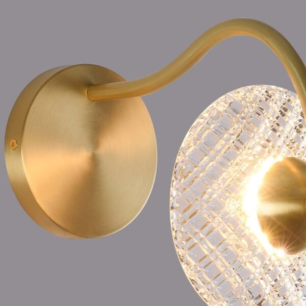 1/2 Light Curving Brass Wall Sconce - Image 4