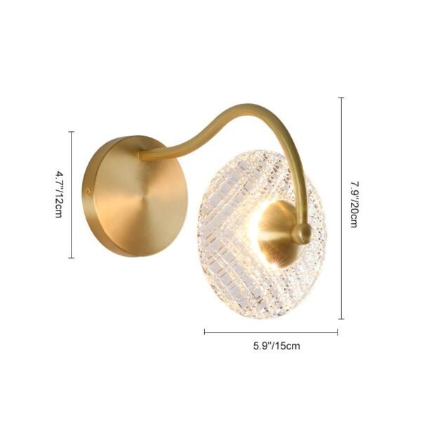 1/2 Light Curving Brass Wall Sconce - Image 14
