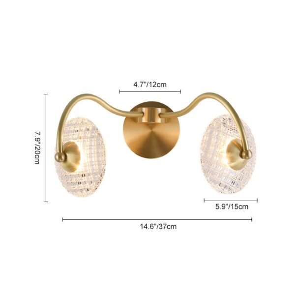 1/2 Light Curving Brass Wall Sconce - Image 15
