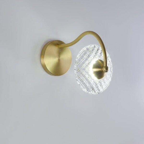 1/2 Light Curving Brass Wall Sconce - Image 7