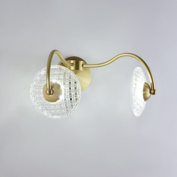 1/2 Light Curving Brass Wall Sconce - Image 10