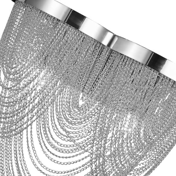 2-Light Silver Tassel Wall Sconce in Chrome - Image 6