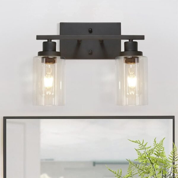 2/3 Light Clear Glass Wall Light Fixture - Image 3
