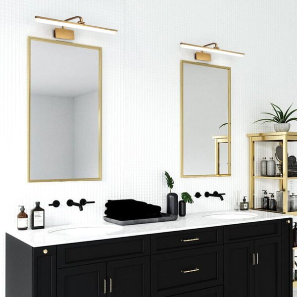 Armed LED Bathroom Vanity Bar Light Wall Sconce in Satin Gold - Image 3