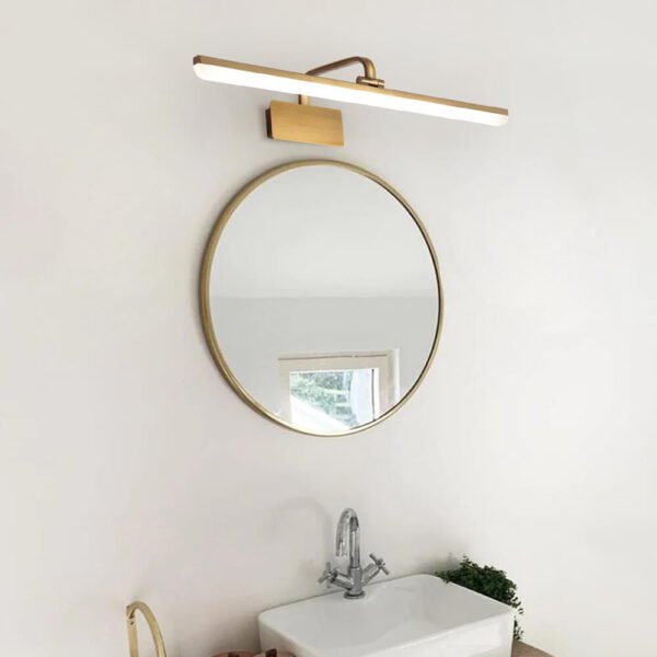 Armed LED Bathroom Vanity Bar Light Wall Sconce in Satin Gold - Image 2