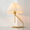 Brass Pleated Table Lamp Wall Lamp in White Shade
