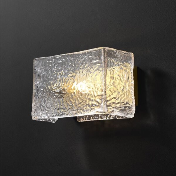 Brass Ripple Glass Wall Light - Image 5
