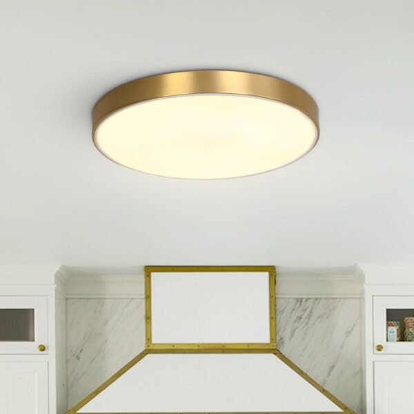 Brass Round Shade LED Ceiling Flush Mount - Image 4
