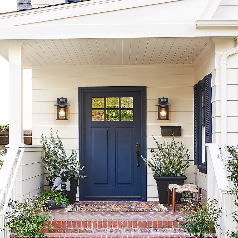 IP20 Seeded Glass Outdoor Wall Sconce - Image 2