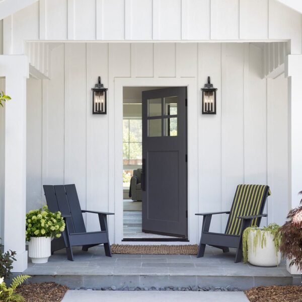 IP23 Clear Glass Lantern Outdoor Wall Sconce - Image 2