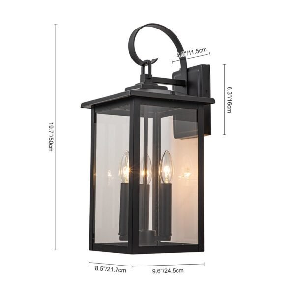 IP23 Clear Glass Lantern Outdoor Wall Sconce - Image 10