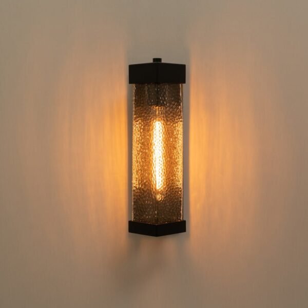 IP23 Cuboid Ripple Glass Outdoor Wall Sconce - Image 5