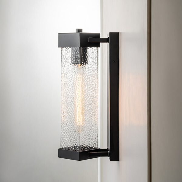 IP23 Cuboid Ripple Glass Outdoor Wall Sconce - Image 3