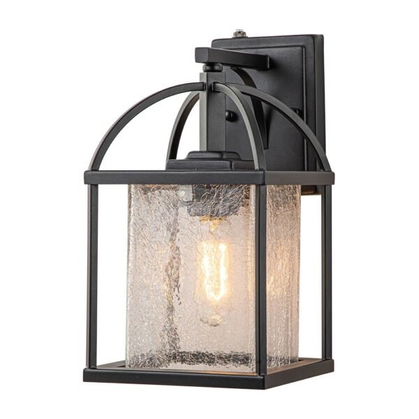 IP23 Lantern Crackle Glass Outdoor Wall Sconce - Image 5
